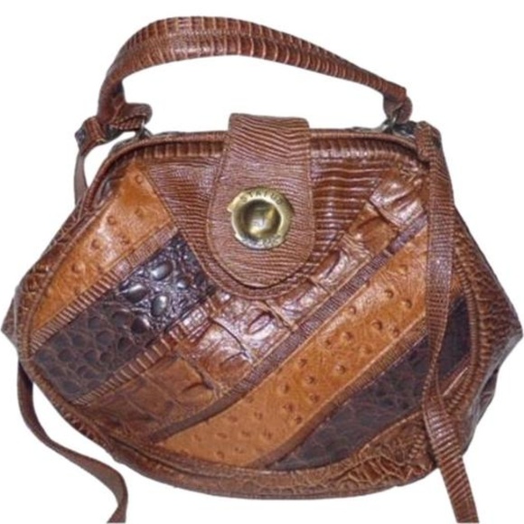 Vintage Brown Crocodile/Alligator/Ostrich Leather
